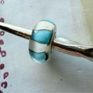 Trollbeads Silver and Blue Bracelet Charm